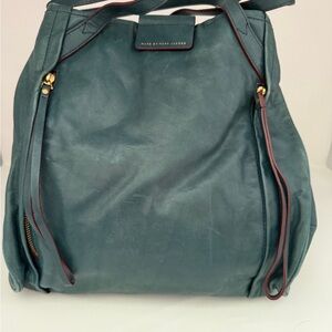 Marc by Marc Jacobs Teal Moto Shoulder Bag Gold Hardware Zip Magnetic Closure